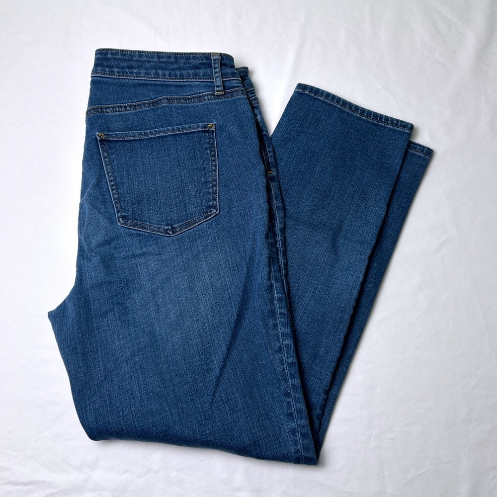 Talbots Womens Mid Rise Flawless Five-Pocket Slim Ankle Jeans Size 10P Blue